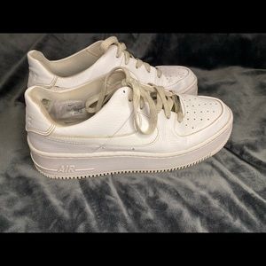 Nike Air Force 1 Sage Low Platform Women size 8 White Leather 2018